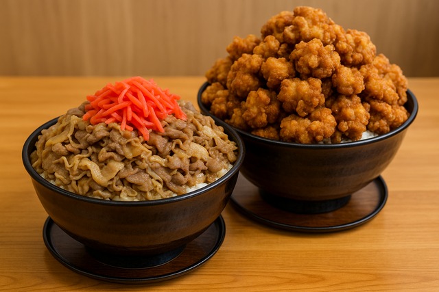 gyudon-karaage-bowls