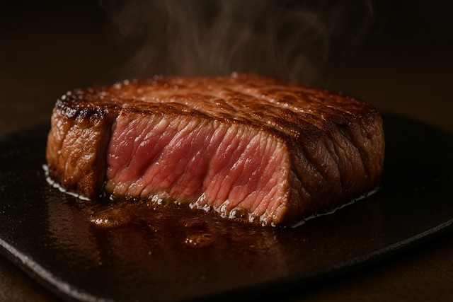 medium-rare-steak-closeup-juicy-sizzling-on-griddle